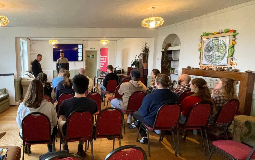 UCCF's tweet image. This week we had a wonderful time with our first-year CU Staff Workers: reflecting on the term so far and enjoying fellowship, teaching on the doctrine of Scripture and training on working with CU leaders.