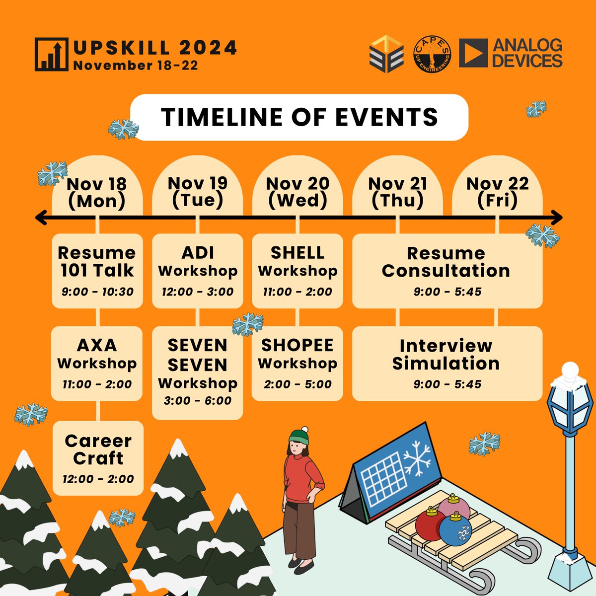 UPCAPES's tweet photo. As winter blankets the landscape, 𝗨𝗣𝗦𝗞𝗜𝗟𝗟 𝟮𝟬𝟮𝟰 emerges as a beacon of opportunity, inviting professionals to enhance their skills and prepare for the challenges of the coming year. Take a look at what's in store for you next week!

RSVP now at https://t.co/coXcTgoFBd! https://t.co/qKCcNfGznt