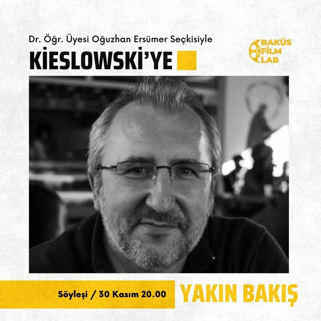 Kieslowski Günleri başlıyor! 

Baküs Film Lab. Polonyalı yönetmen Kieslowski'yi, Akdeniz Üniversitesi'nden Dr. Öğr. Üyesi Oğuzhan Ersümer'in seçtiği filmler eşliğinde sizlerle buluşturuyor.

30 Kasım'da Oğuzhan Ersümer ile Kieslowski'ye dair her şeyi konuşacağız. 

<a href="/oguzhaners/">Oğuzhan Ersümer</a>