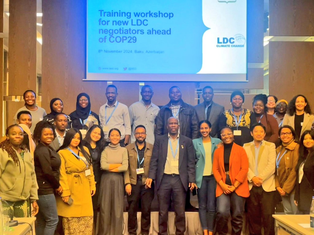 LDCChairUNFCCC's tweet photo. Pleased to welcome new LDC negotiators to Baku! It's critical we have more voices representing our countries and communities in these vital climate talks. Thanks to @IIED for hosting a training workshop for our new negotiators ahead of #COP29. Together, we can make a difference! https://t.co/rZAmNKmh41