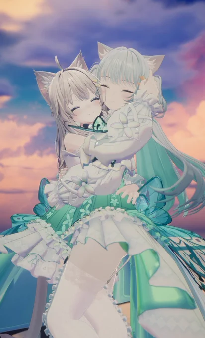 黒猫洋品店 様にてVRChatアバター版 『白猫ライム 』の新衣装アイテム制作中です!しなのちゃんにも対応予定です、お楽しみに#VRChat #vrchatavatar 