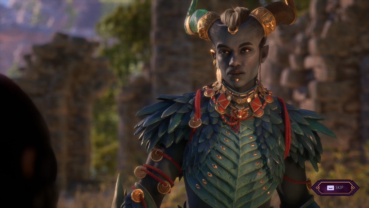 lavellan22's tweet photo. Finally got Taash!! I love them already, the way they talk about not just killing the dragons 🥹 
Every dragon age game I hate killing the dragons - what did they do to me? They’re awesome creatures who deserve to live. 
#DragonAgeVeilguard #Taash #veilguardspoilers https://t.co/cHAyfLo8MP