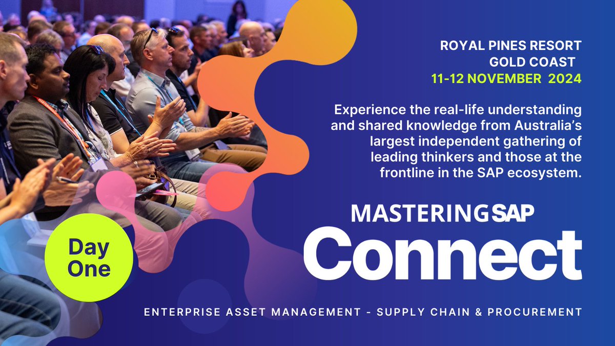 It's day one of Mastering SAP Connect - Gold Coast 2024 and we can't wait to see all of our incredible members, international and local speakers, partners and supporters. #MasteringSAP #SAPCommunity #MasteringSAPConnect2024
