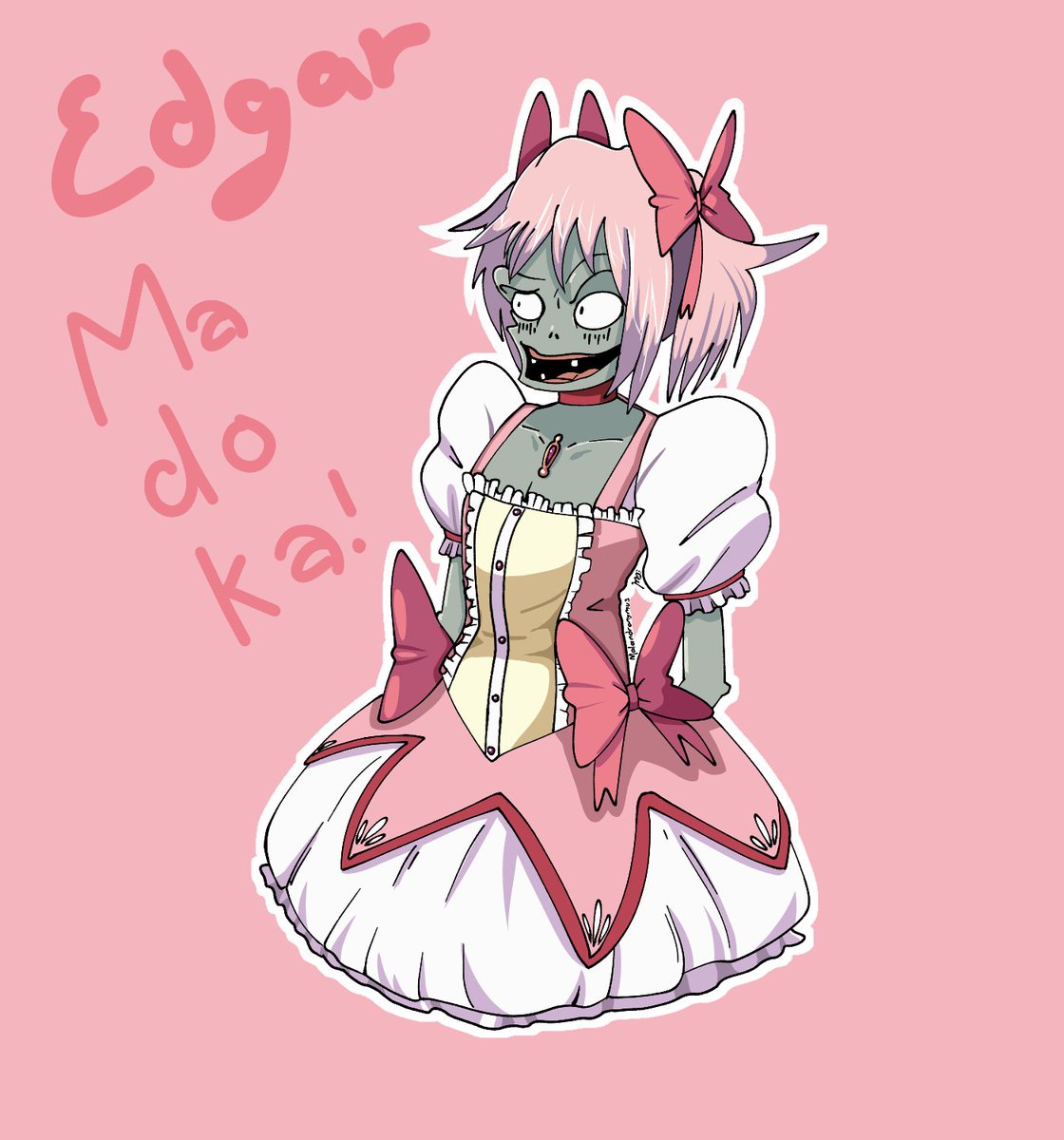 chaoticknitt's tweet photo. Cool af sticker i made bc why not #MadokaMagica #pvz #pvzart (the last pic is the ispo), btw it has my alternative signature https://t.co/sUwhtQJxvF
