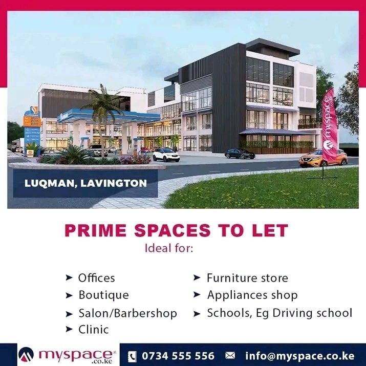 📢 Spaces Available for Rent at Luqman, Lavington! 🏢

We have premium spaces available for rent at Luqman in the sought-after Lavington area. Suitable for a space to set up a business, office, or retail outlet.
#lavington #shopstolet #officetolet