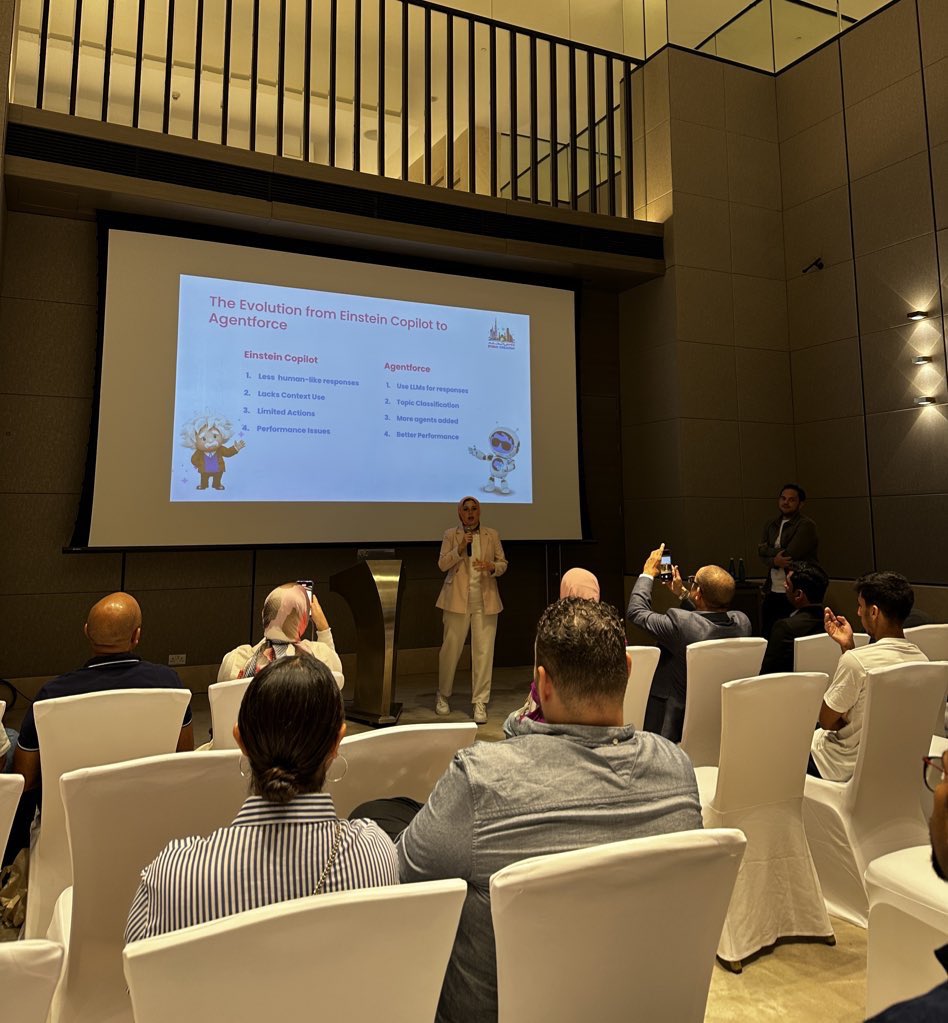 Marilo Meta (@marilometa) on Twitter photo #DubaiDreamin24 “Elevate Your Salesforce Game with Einstein Agent and Apex” with <a href="/farahsherifgh/">Farah Sherif</a> and Youstina Guirguis #DD24 #DubaiDreamin24 “Elevate Your Salesforce Game with Einstein Agent and Apex” with <a href="/farahsherifgh/">Farah Sherif</a> and Youstina Guirguis #DD24