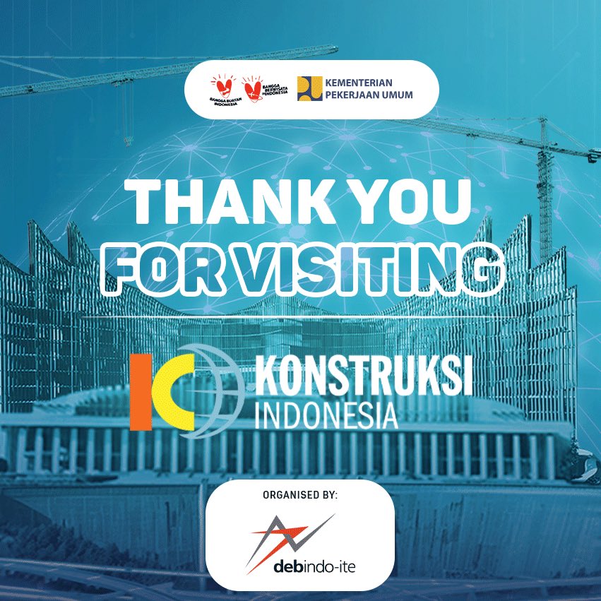 Konstruksiind's tweet photo. Terima kasih yang sebesar-besarnya kepada semua partner dan pendukung atas kontribusi dan kolaborasinya dalam menyukseskan #KI2024! 

Bersama, kita membangun masa depan konstruksi Indonesia yang lebih kuat dan inovatif!    💪

#KonstruksiIndonesia #KI2024 https://t.co/8sxxnXbnZA