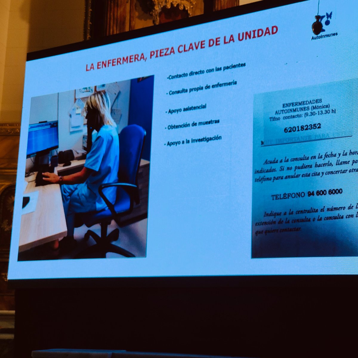 Consultas y comités multidisciplinares junto a una enfermera especializada en EAS, que proporciona llamadas, proporciona apoyo asistencial, a la investigación, obtención de muestras, etc.
<a href="/equipo_eas/">Autoinmunes Cruces</a>

#CongresoLupus24  #PacienteInformado #LupusEspaña