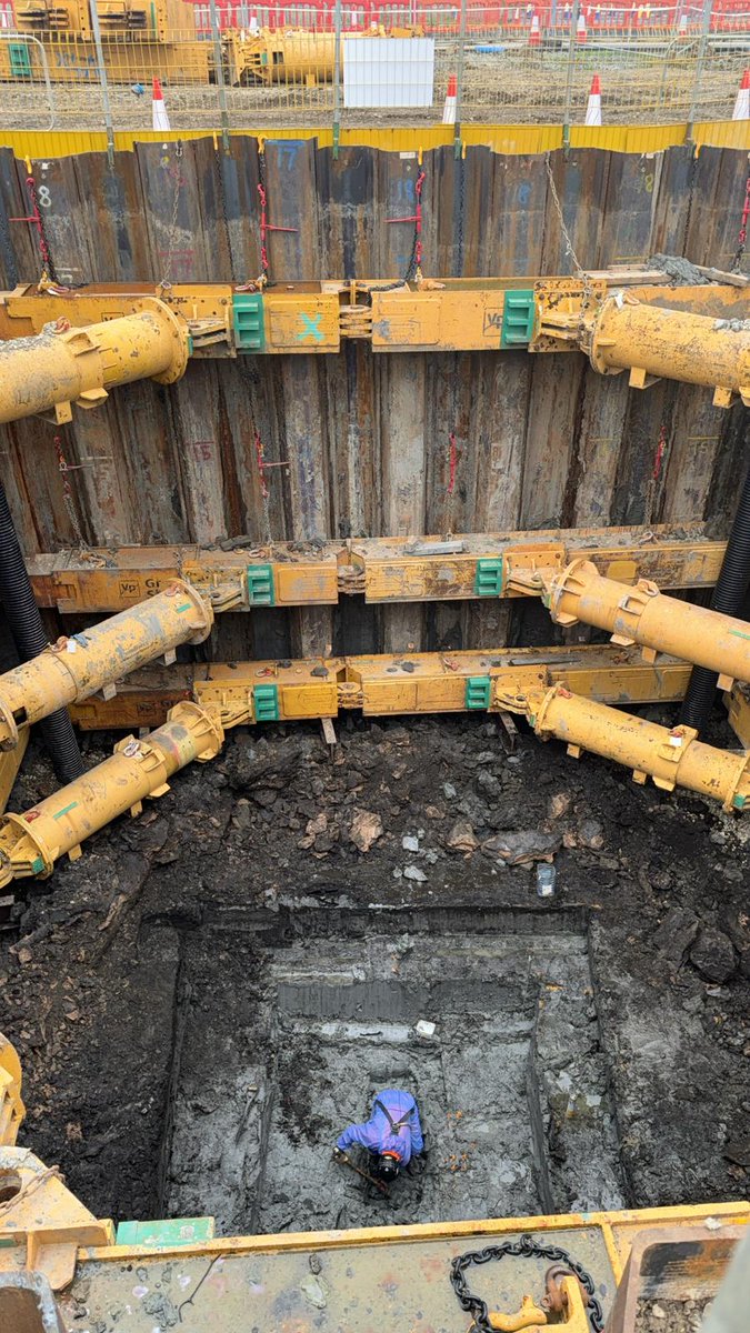 My ex Sapper Mate works for a company that checks out construction sites for unexploded WW2 Ordnance etc. On a site in Essex they located an anomaly 8 metres down. They had to dig this shaft to locate it. You can see one of the specialists at the bottom of the hole. Thread