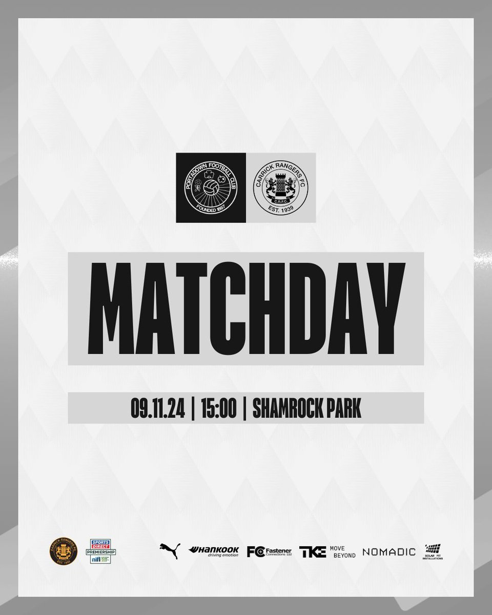 CarrickRangers's tweet image. 𝗠𝗔𝗧𝗖𝗛𝗗𝗔𝗬 ⚠️

🆚 Portadown
🏆 #SportsDirectPrem
🏟️ Shamrock Park
📆 Saturday 9th November
🕒 15:00
🎟️ 𝗧𝗜𝗖𝗞𝗘𝗧𝗦 &amp;amp; 𝗧𝗥𝗔𝗩𝗘𝗟: bit.ly/CRFCAwayDays 

#CRFC | #AmberArmy 🟠⚫️