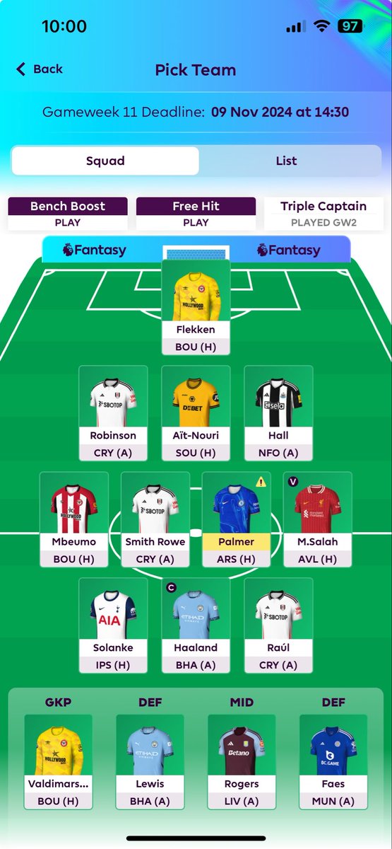 #GW11 🔒

GL !

#FPL 
#FPLCommunity