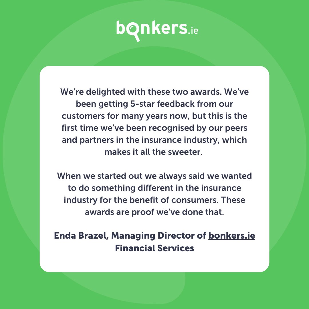 Thrilled to announce that bonkers.ie was the ONLY double winner at yesterday's Broker Expert Awards in Dublin! We took home the Protection Broker Expert &amp; Personal Lines Broker Expert awards. A huge thank you to our dedicated team! 🥳 #BrokerExpertAwards #bonkers