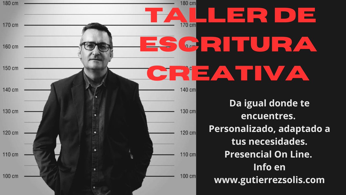 📢Comparto mis servicios profesionales:
Taller de Escritura Creativa personalizado (da igual donde estés).
Informes de Lectura. 
Tutoría literaria. Te acompaño en la redacción de tu texto.
CopyWriter.
Más información en mi web gutierrezsolis.com
(¿Me ayudas con un RT?)