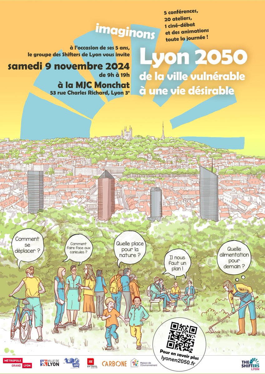 Les Shifters Lyon (@lesshifterslyon) on Twitter photo Aujourd'hui c'est #Lyon2050, évènement organisé par <a href="/Les_Shifters/">Les Shifters</a> à la <a href="/MJCMONTCHAT/">MJC MONTCHAT</a>
Une journée de conférences, d'ateliers et d'échanges autour de l'adaptabilité face aux conséquences du dérèglement climatique!
Nous sommes prêt à vous recevoir et vous attendons nombreux! Aujourd'hui c'est #Lyon2050, évènement organisé par <a href="/Les_Shifters/">Les Shifters</a> à la <a href="/MJCMONTCHAT/">MJC MONTCHAT</a>
Une journée de conférences, d'ateliers et d'échanges autour de l'adaptabilité face aux conséquences du dérèglement climatique!
Nous sommes prêt à vous recevoir et vous attendons nombreux!
