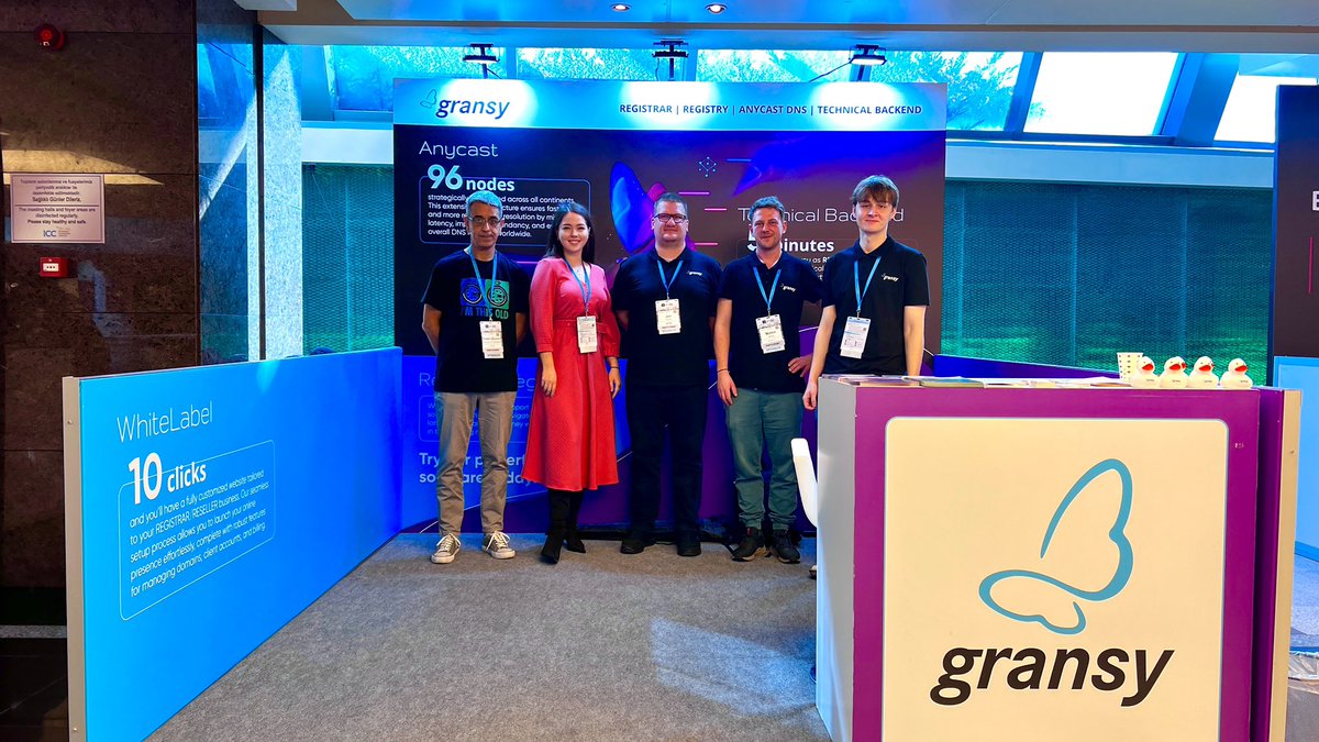 Welcome to meet Gransy team at #ICANN81 sponsor booth. Let’s explore collaboration opportunities and catch up on the latest in the domain world. We look forward to seeing you there!
🤝Meet onsite Jan Horak, Dušan Stojičević, Martin Dlouhý, Tetiana Kyryliuk
