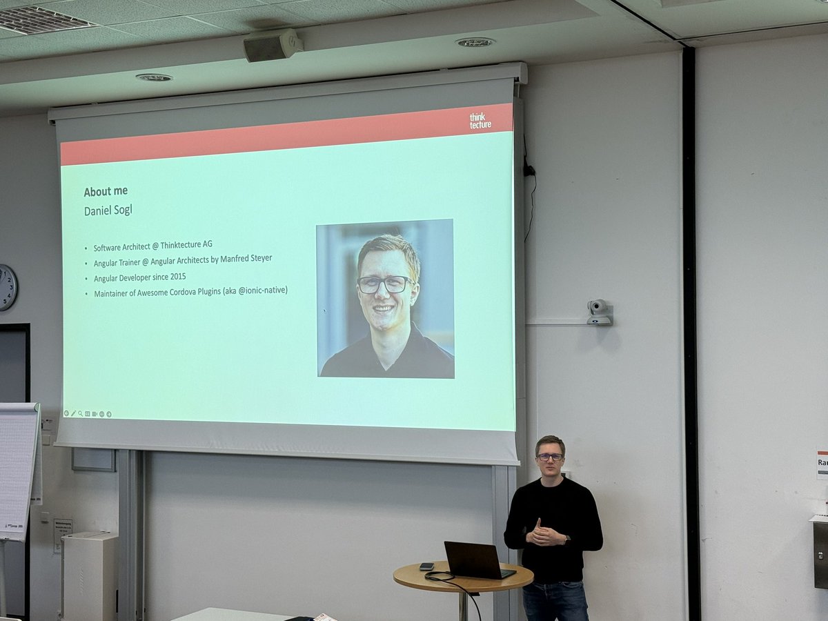 Sascha Lehmann (@derlehmann_s) on Twitter photo Mein Kollege <a href="/sogldaniel/">Daniel Sogl</a> macht heute beim #DevFestKA2024 der <a href="/GDGKarlsruhe/">GDG Karlsruhe</a> den Anfang mit #capacitor & #ionic und Rockt den Audimax 🤘🏻
#thinktecture #speaker Mein Kollege <a href="/sogldaniel/">Daniel Sogl</a> macht heute beim #DevFestKA2024 der <a href="/GDGKarlsruhe/">GDG Karlsruhe</a> den Anfang mit #capacitor & #ionic und Rockt den Audimax 🤘🏻
#thinktecture #speaker