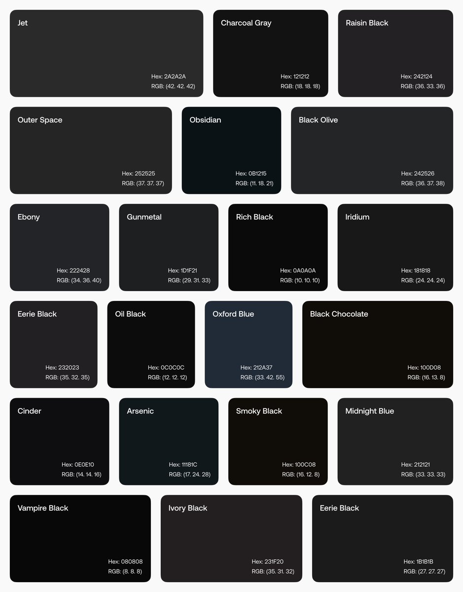 Abmankendrick's tweet image. UI/UX Designers, Here are Some Alternatives to Using Pure Black (#000000) for Text and Backgrounds.
Bookmark It For Later 💜