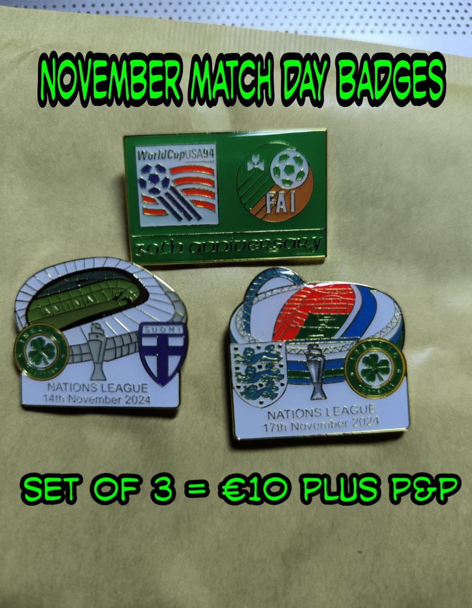 CRISC (@crisclubs) on Twitter photo ๐ฎ๐ช NOVEMBER MATCH DAY BADGES ๐ฎ๐ช
Last international window of 2024. Set of 3 = โฌ10+p&p
Ireland ๐ฎ๐ช v Finland ๐ซ๐ฎ
England ๐ด๓ ง๓ ข๓ ฅ๓ ฎ๓ ง๓ ฟ v Ireland ๐ฎ๐ช
USA 94 Logo anniversary badge
Payment link below ๐
app.teamfeepay.com/s/qKMThB86lz
* FILL IN THE FULL ADDRESS FOR DELIVERY*
Thanks
CRISC ๐ฎ๐ช NOVEMBER MATCH DAY BADGES ๐ฎ๐ช
Last international window of 2024. Set of 3 = โฌ10+p&p
Ireland ๐ฎ๐ช v Finland ๐ซ๐ฎ
England ๐ด๓ ง๓ ข๓ ฅ๓ ฎ๓ ง๓ ฟ v Ireland ๐ฎ๐ช
USA 94 Logo anniversary badge
Payment link below ๐
app.teamfeepay.com/s/qKMThB86lz
* FILL IN THE FULL ADDRESS FOR DELIVERY*
Thanks
CRISC