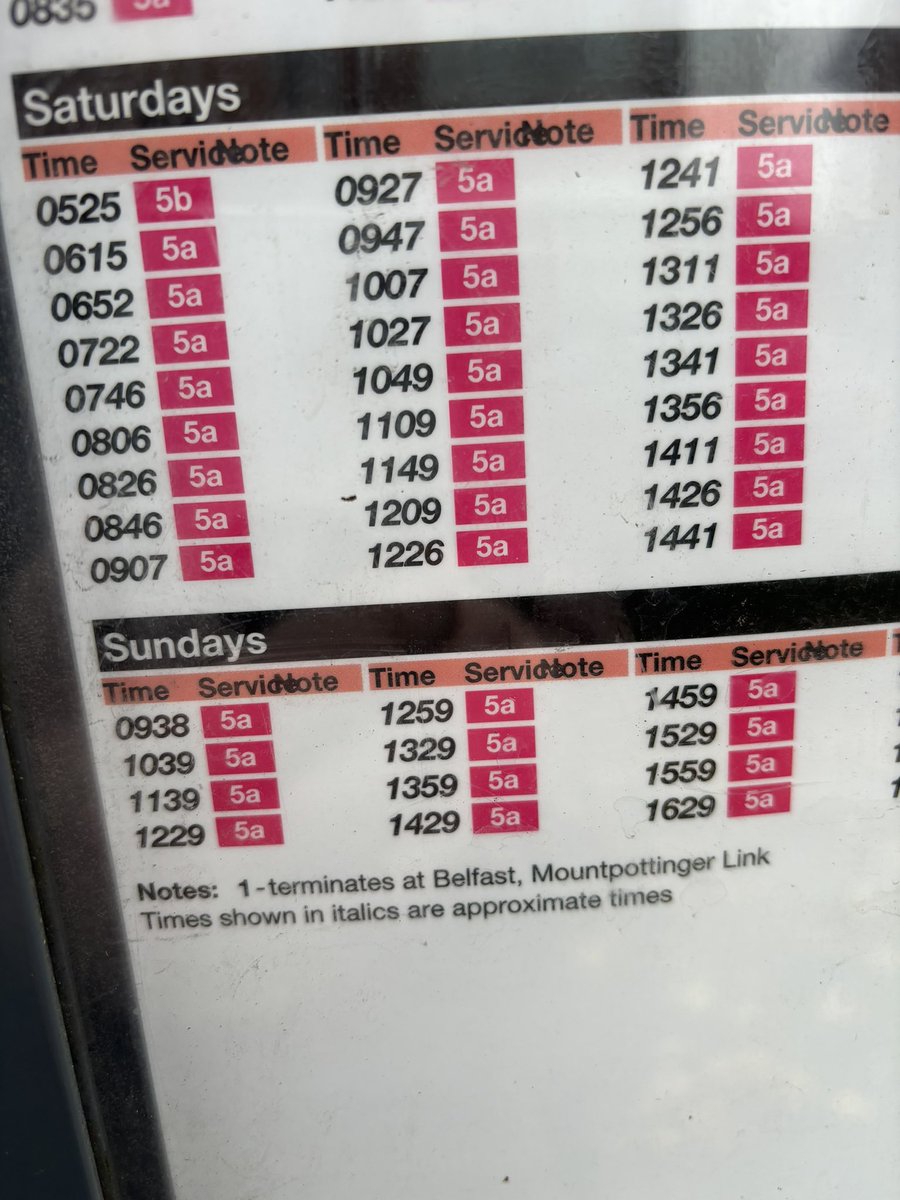 Mutleyrocks's tweet image. Why do @Translink_NI @TranslinkMetro never stick to advertised timetable ? Waiting on the 09.07 5A bus to get me to Grand Central Station for 10am enterprise 🚂 &amp;amp; the bus just doesn’t turn up. How are we expected to use public transport when you constantly no show! Every time !