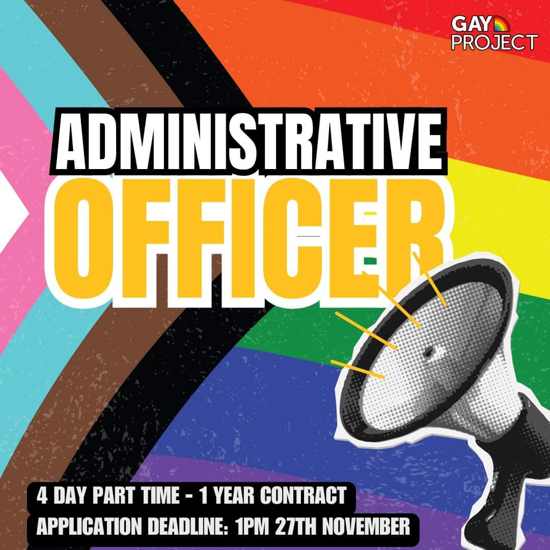 WE ARE HIRING! 📣🥳
We're now taking applications for two new roles with a January 2025 start.
Would you like to join our team?
For more info see: gayproject.ie/opportunities/

#GayProject