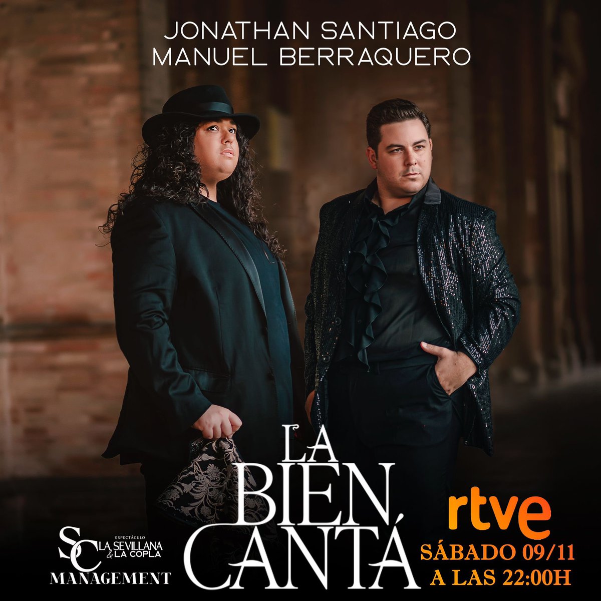 jonathansanti25's tweet image. Familia, esta noche daremos otra Pincelada de lo que será nuestro nuevo espectáculo LA SEVILLANA Y LA COPLA.
Estaré de Invitado, junto a mi compañero Manuel Berraquero, en el Programa @labiencanta_tve de Televisión Española, a partir de las 22:00 Horas.
Os esperamos !!!