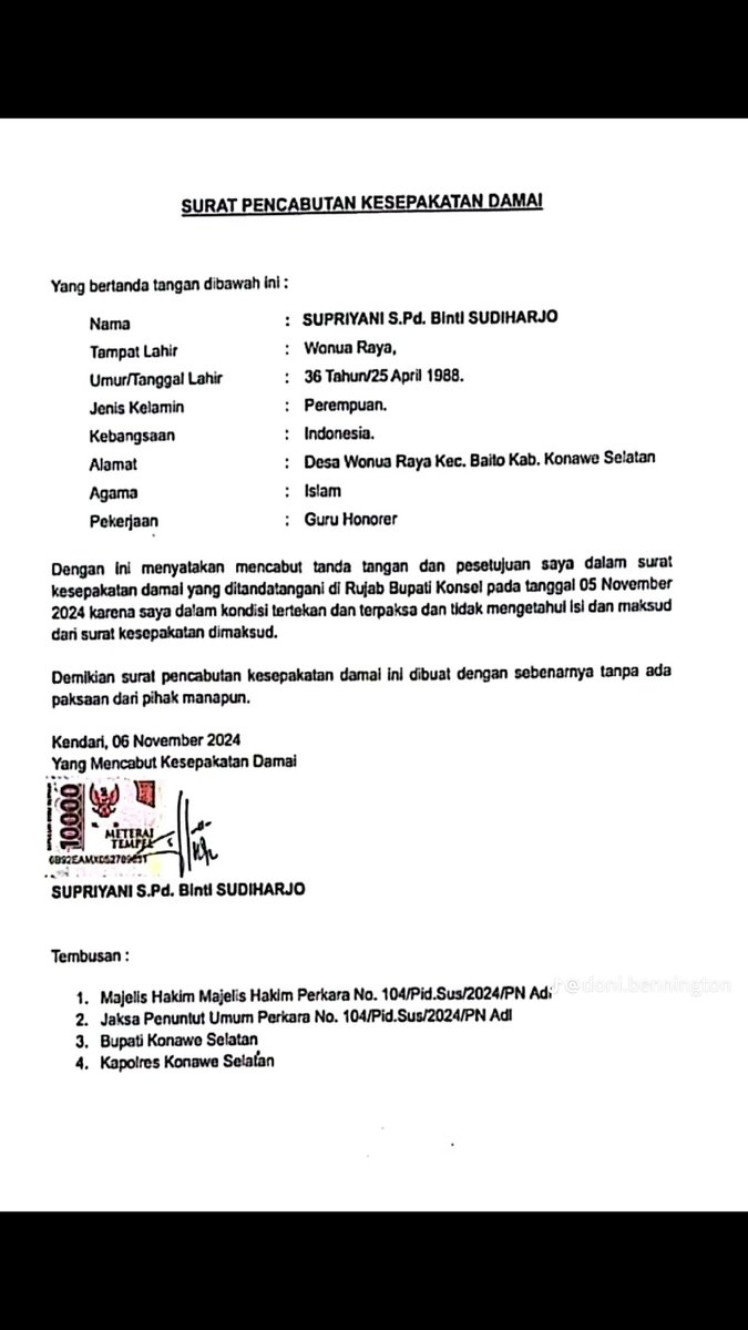 MasBRO_back's tweet photo. Kawal terus, sampai Ibu Supriyani mendapatkan keadilan. 

#SaveIbuSupriyani https://t.co/7BpgmRg0z5