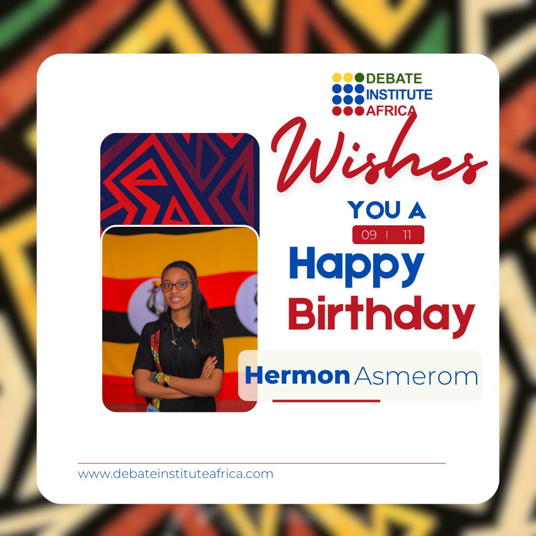 Debate Institute Africa (DIA) (@debate_afrika) on Twitter photo ๐ Happy Birthday, Captain <a href="/AsmeromHermon/">Hermon Asmerom</a>! ๐
2024 has been an incredible year for you โ leading the #DebateCranes to their first-ever trophy at the Kigali East African Schools Debating Championship, finishing your S.4s, and adding several trophies to your collection! ๐โจ
1/2 ๐ Happy Birthday, Captain <a href="/AsmeromHermon/">Hermon Asmerom</a>! ๐
2024 has been an incredible year for you โ leading the #DebateCranes to their first-ever trophy at the Kigali East African Schools Debating Championship, finishing your S.4s, and adding several trophies to your collection! ๐โจ
1/2