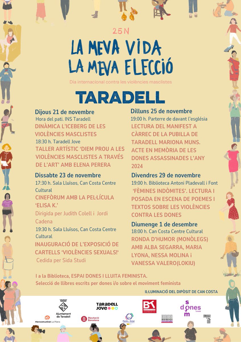 🟣 S'apropa el 25N, el Dia Internacional contra les violències masclistes. 

👉 Aquest any l'eslògan és: "La meva vida, la meva elecció". 

Us compartim les activitats d'enguany per començar a escalfar motors 🔥

#ElMasclismealRebuig