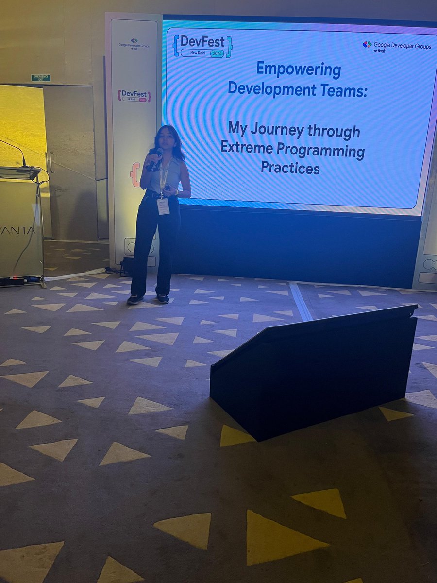 gdg_nd's tweet image. Parul, Senior Software Engineer at Principal, is sharing her journey in "Empowering Development Teams: My Journey through Extreme Programming Practices"! 🚀💻 
#ExtremeProgramming #TeamEmpowerment #TechTalks #TechEvents #GDGNewDelhi #DevFest2024 @gdgcloudnd