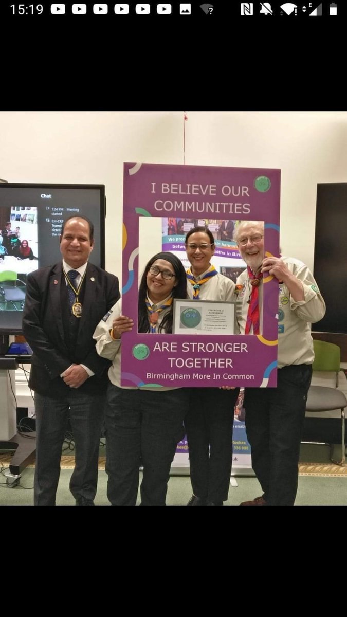 pjrookes's tweet photo. Brilliant start  Interfaith Week in Birmingham. Launch celebrating  50th Anniversary of B'ham Council of Faiths, 10th Anniversary Faith Covenant and 2,000th Scout and Guide More in Common badge https://t.co/XLPBHut8nb https://t.co/MBm4faMpz2