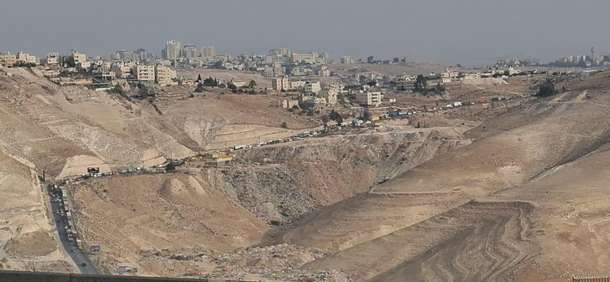 The new norm in Palestine. This is the view this morning from the main checkpoint that connects Bethlehem with the north of the West Bank. All it takes is for Israel to close two checkpoints outside of Bethlehem and Bethlehem becomes another Gaza. The West Bank is becoming
