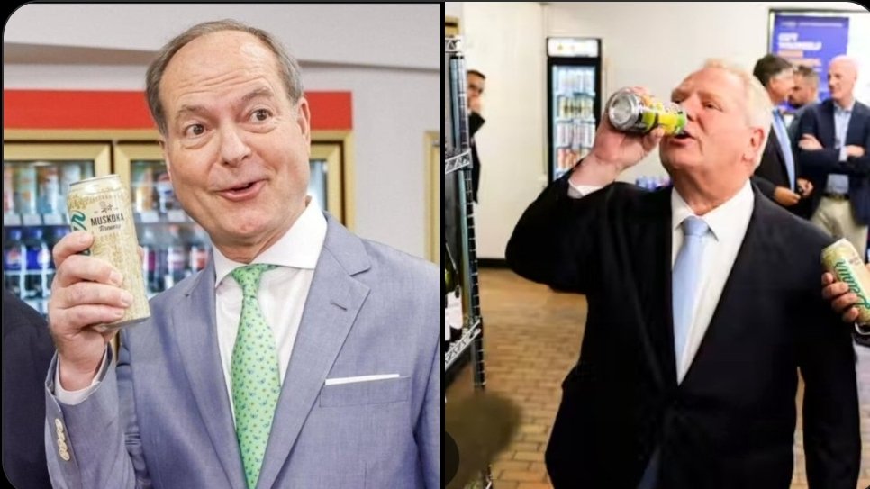 Freire1Pb's tweet photo. Cancellation of the Beer Store contract cost Ontario taxpayers min $225M and up to $2.5B LCBO annual profits.
Doug Ford and Peter Bethlenfalvy toasting foreign corporations receiving up to $2.5B in annual profits from the LCBO that was previously funding hospitals and schools. https://t.co/mWOSXyt3TE