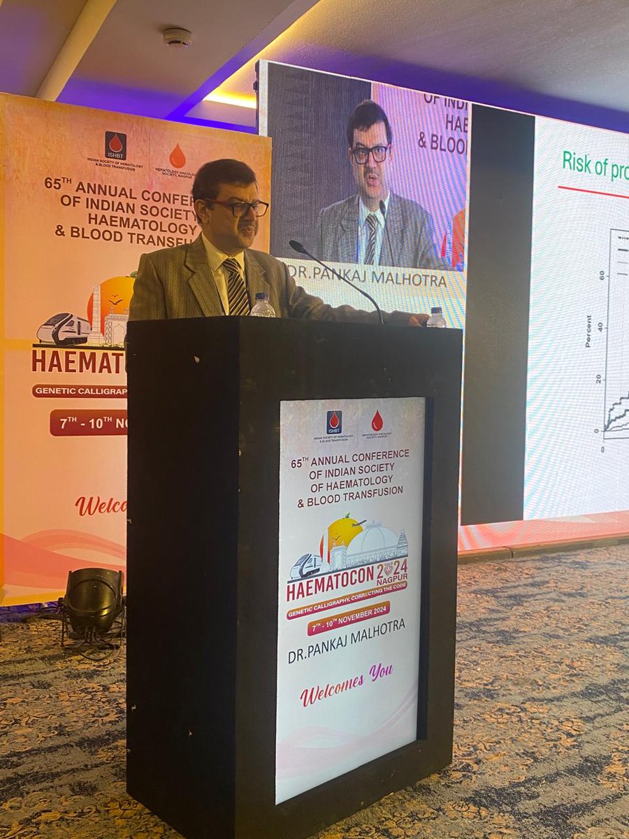 Haematocon2024's tweet photo. Dr. Pankaj Malhotra dives into the nuances of MGUS, smoldering myeloma, and myeloma management at #Haematocon2024.
#Haematocon2024nagpur
#65thAnnualConferenceISHBT
#Haematocon65
#HaematologyInIndia
#CatchCancerEarly https://t.co/UZFAHAi1AR