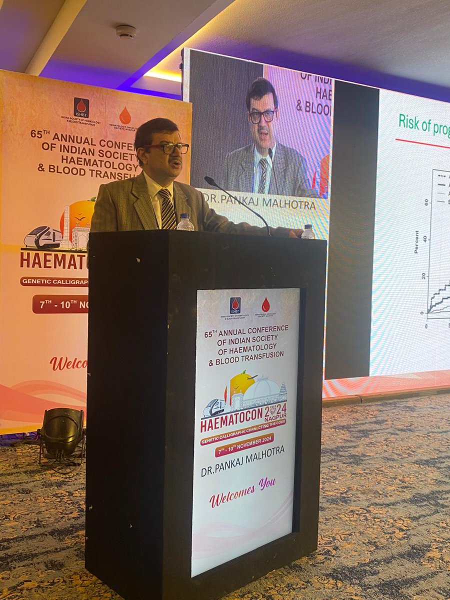 Haematocon2024's tweet photo. Dr. Pankaj Malhotra dives into the nuances of MGUS, smoldering myeloma, and myeloma management at #Haematocon2024.
#Haematocon2024nagpur
#65thAnnualConferenceISHBT
#Haematocon65
#HaematologyInIndia
#CatchCancerEarly https://t.co/UZFAHAi1AR