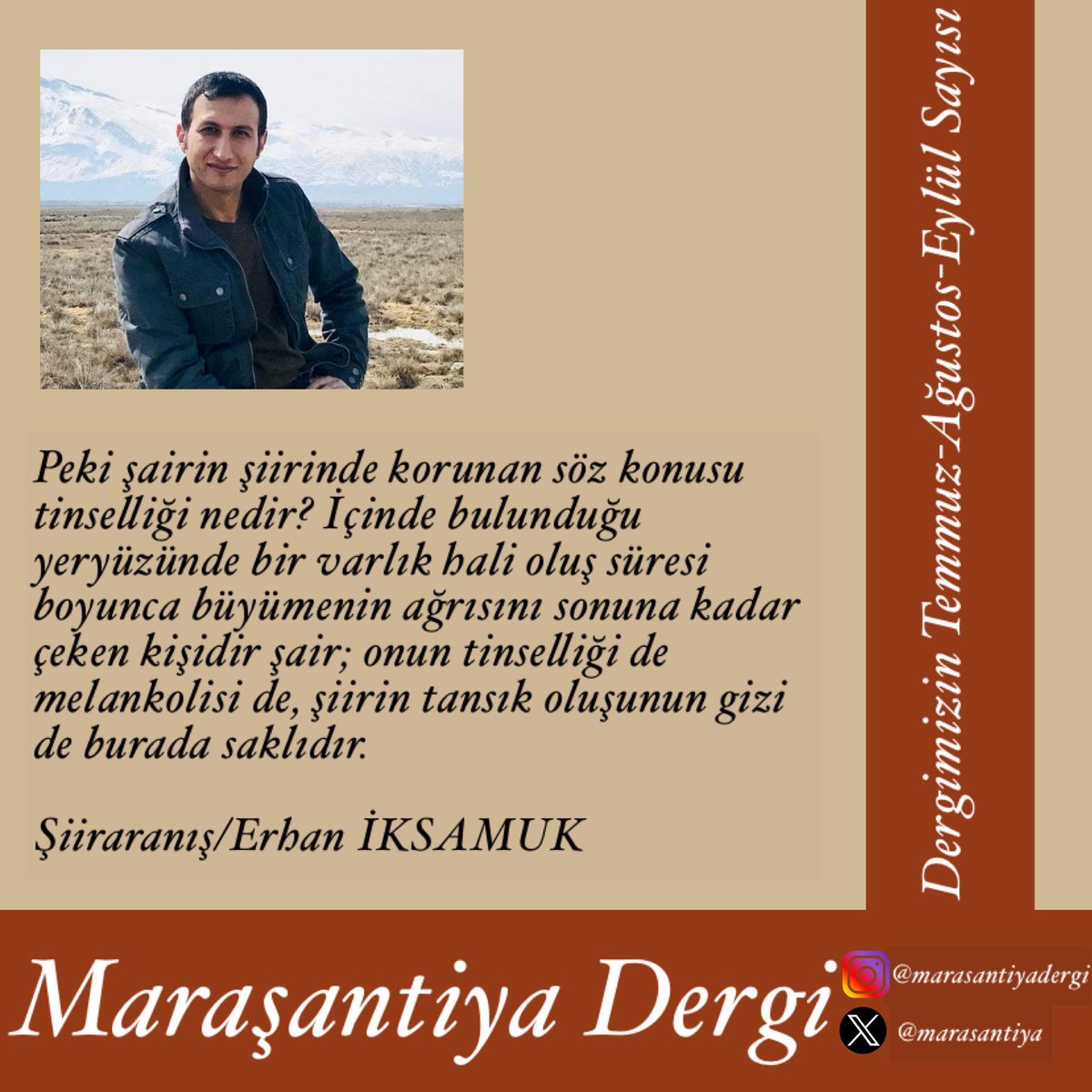 Temmuz - Ağustos - Eylül sayısında Erhan İksamuk bizlerle...🌿

<a href="/ErhanIksamuk/">Erhan iksamuk</a>