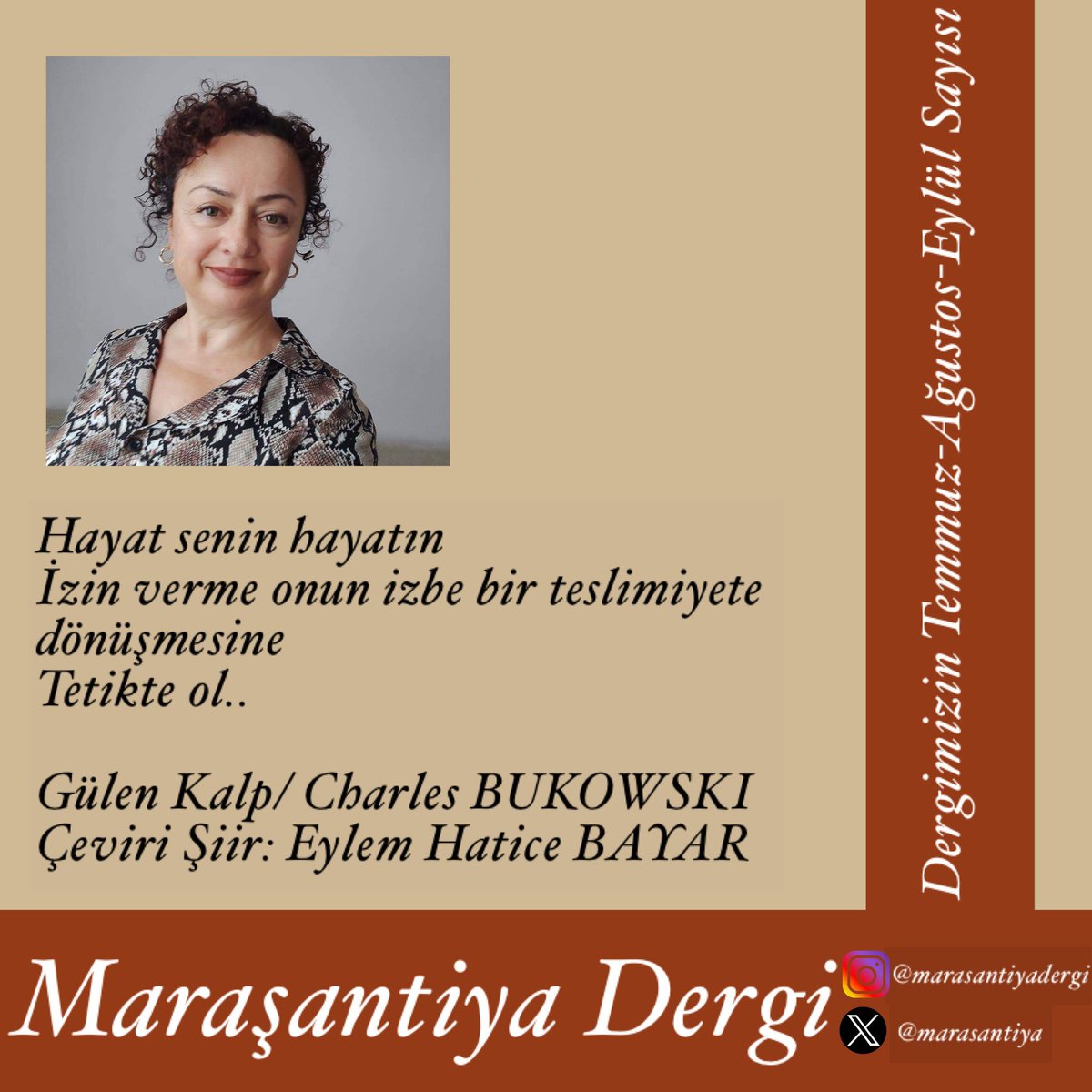 Temmuz - Ağustos - Eylül sayısında Eylem Hatice Bayar bizlerle...🌿