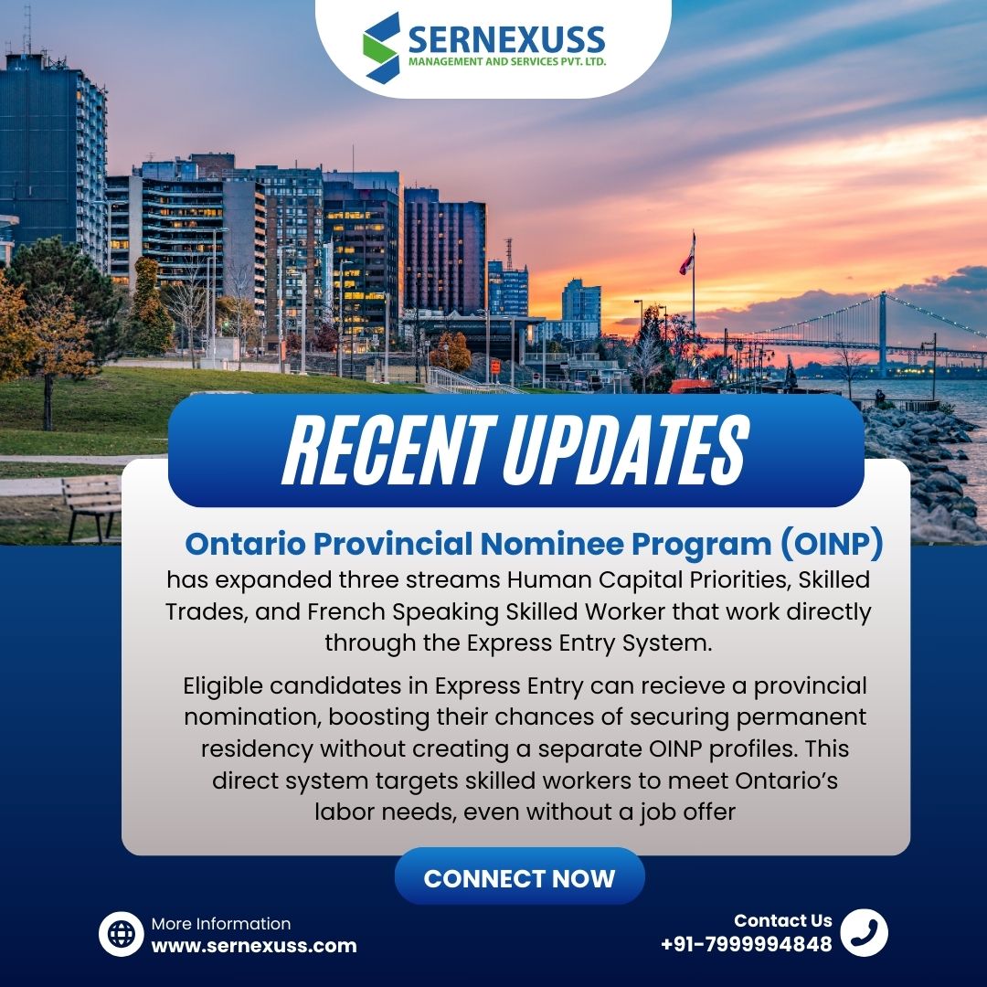sernexuss's tweet image. Get to know the recent update about the Ontario Provincial Nominee Program with us. 

Read More:- shorturl.at/WghS5

#ontario #pnpprogram #immigratetocanada #sernexuss #sernexussimmigration