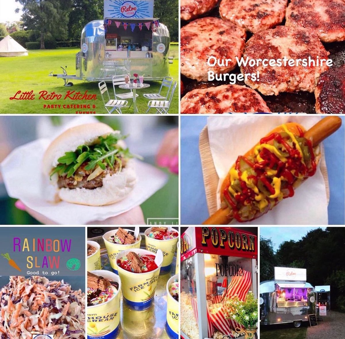 Hello Saturday! 🌞

Are you looking for catering?

Checkout Little Retro Kitchen ready to serve our Worcestershire burgers topped with local cheese, hot dogs topped with onions, all served sides!
#catering #airstream  #vintage #cateringworcestershire #cateringcotswolds #burgers