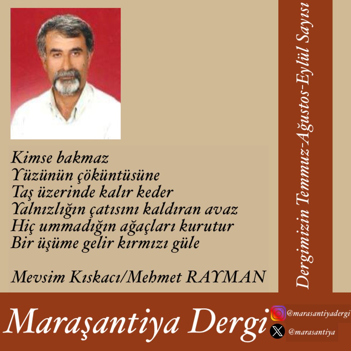 Temmuz - Ağustos - Eylül sayısında Mehmet Rayman bizlerle...🌿