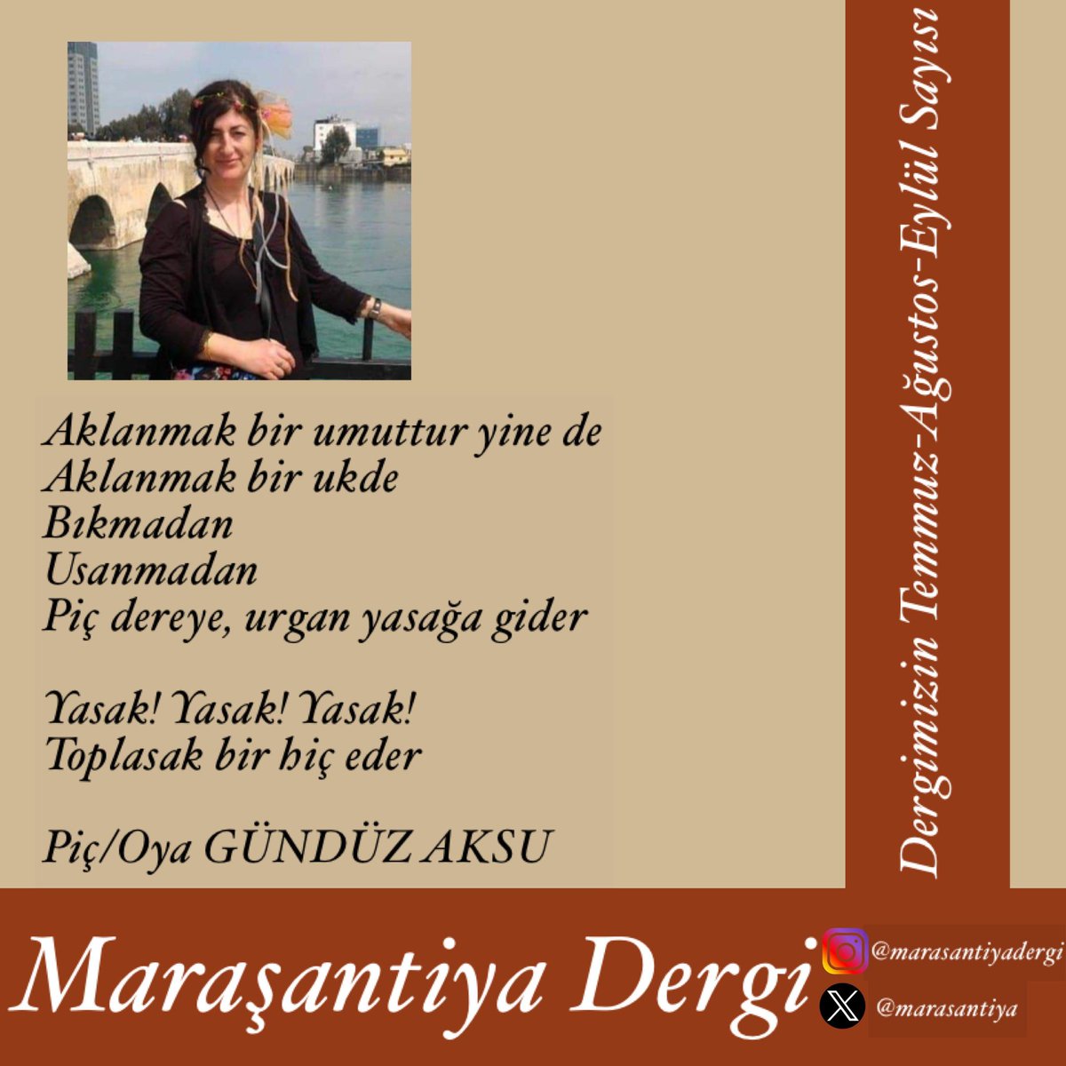 Temmuz - Ağustos - Eylül sayısında Oya Gündüz Aksu bizlerle...🌿