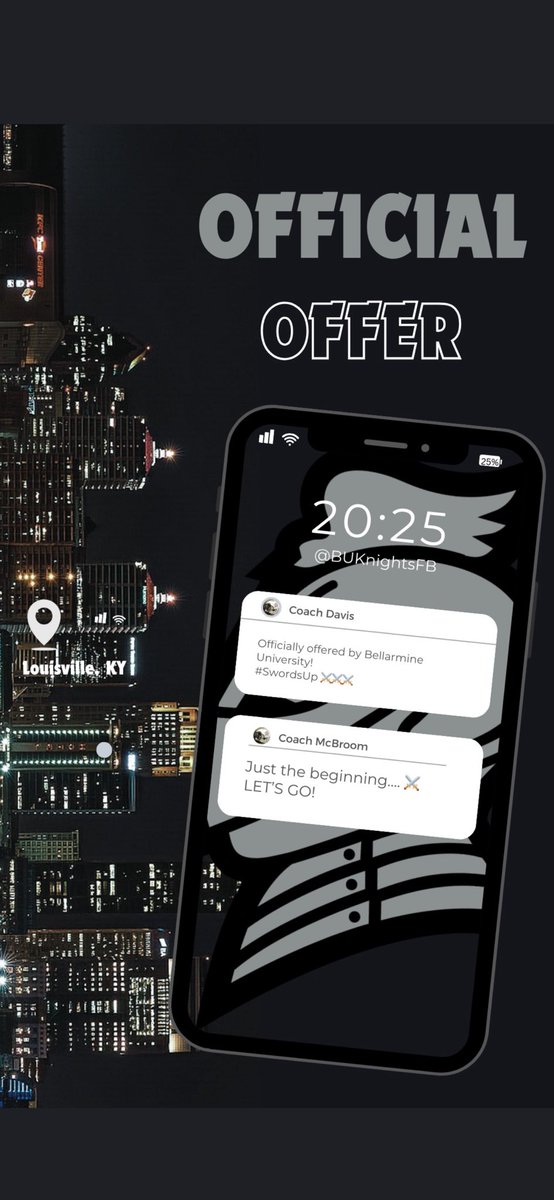 After a talk with Coach <a href="/mcbroom_ta/">Ta'Shawn McBroom</a> I am Blessed to recieve my first offer to Bellarmine University!!@BUKnightsFB <a href="/BraxtonJM76/">Braxton Miller</a> <a href="/CoachOMeadow/">Orman Meadow</a> <a href="/Prest0nJay/">𝐏𝐫𝐞𝐬𝐭𝐨𝐧 𝐌𝐢𝐭𝐜𝐡𝐞𝐥𝐥</a> <a href="/cary_malaki/">Malaki Cary</a> <a href="/Gaugemyers_66/">gaugemyers_66</a>