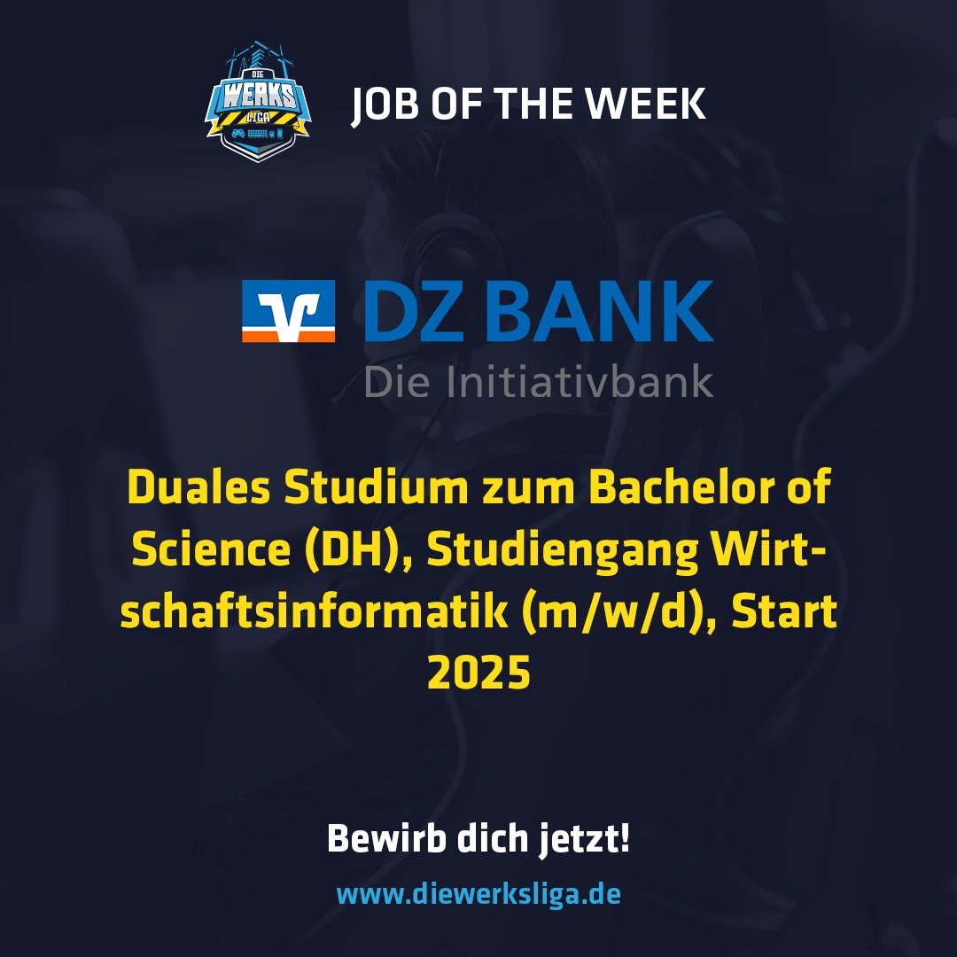 Die Werksliga (@werksliga) on Twitter photo Karriere und Gaming? Das geht! 🚀 In unserer Jobbörse findest du spannende Stellen wie die bei <a href="/dzbank/">DZ BANK AG</a>. Wer weiß, vielleicht bringst du schon bald Gaming und Job unter einen Hut!
diewerksliga.de/job-portal/ Karriere und Gaming? Das geht! 🚀 In unserer Jobbörse findest du spannende Stellen wie die bei <a href="/dzbank/">DZ BANK AG</a>. Wer weiß, vielleicht bringst du schon bald Gaming und Job unter einen Hut!
diewerksliga.de/job-portal/