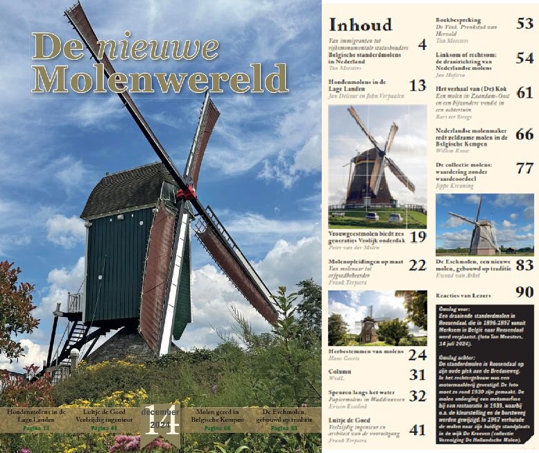 Nr. 14 van ‘De nieuwe Molenwereld’ zit er aan te komen. Een extra dik nummer deze keer. Zie screenshot voor de inhoud. Bestellen of een abonnement? Ga naar molenwereld.com. Verzending medio december.