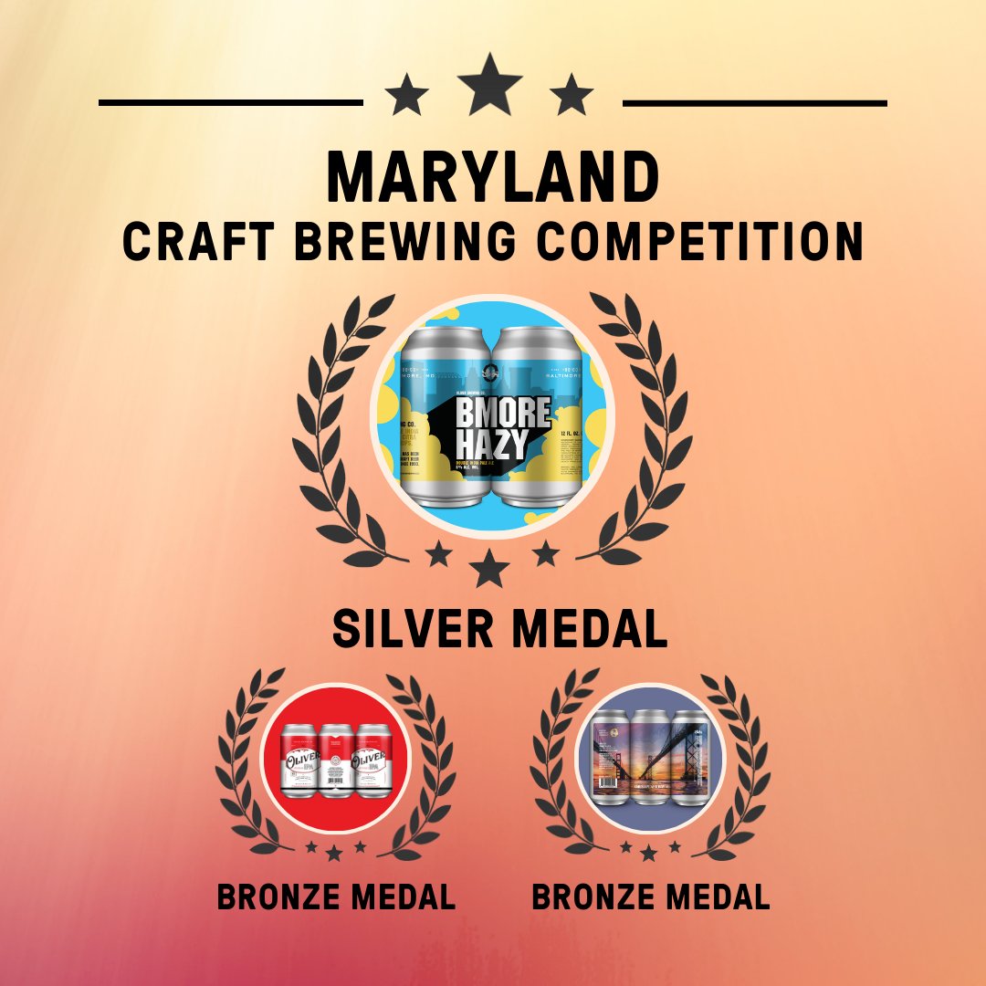 Did you hear about our BIG wings at this year's #Maryland #CraftBrewing Competition? Check it out! And come by today between noon and 5:00 PM to enjoy some of these #awardwinning #beers. #oliverbrewingco #mdbeer #drinklocal #baltimore #charmcity #bmore #mybmore
