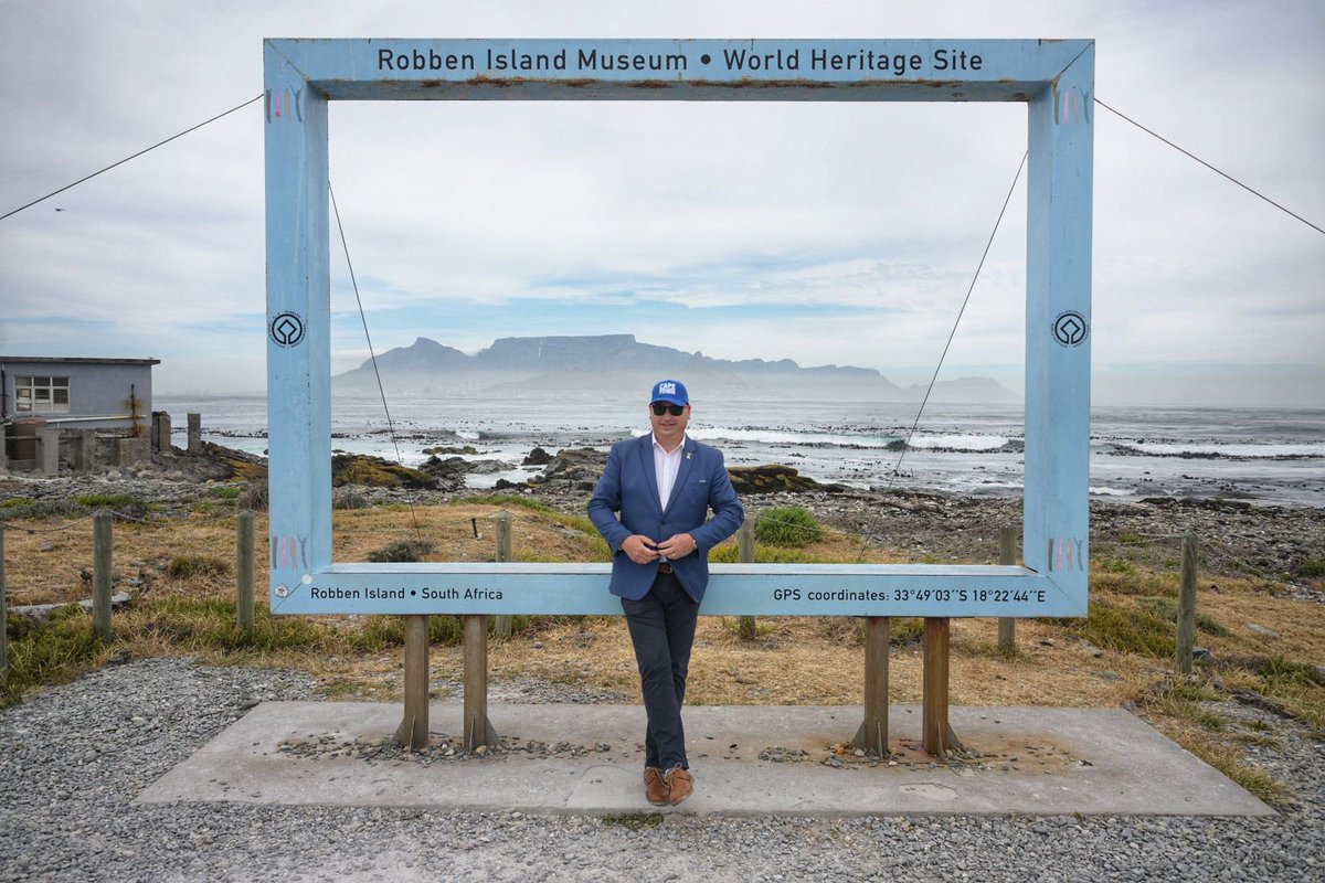 Standing on Robben Island with Table Mountain in the background—two UNESCO World Heritage Sites, each with its own story. Table Mountain, a biodiversity marvel; Robben Island, a beacon of resilience. Together, they embody Cape Town’s heritage and spirit.