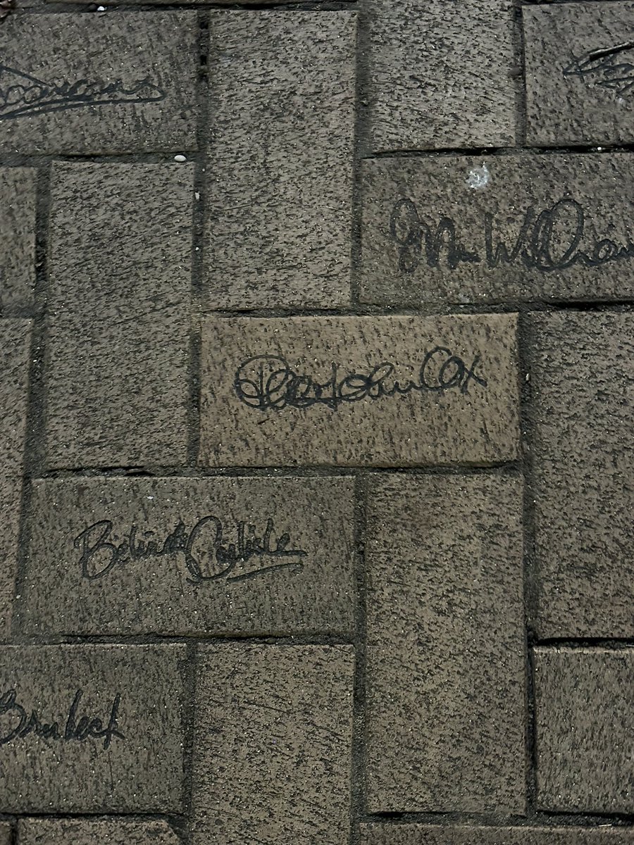 chellemich's tweet photo. I’ve been going to @StablesMK for years and never noticed these autographed bricks until last night. Easily spotted @peterjohncox which is apt as he’s the one I’ve seen there most. 😊 https://t.co/63HB2qwgic