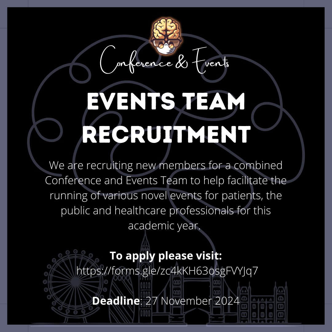Exciting news! Our events team are recruiting- please apply via the link below 💡 🧠 

docs.google.com/forms/d/e/1FAI…