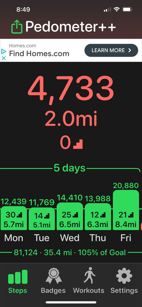 natashac623's tweet photo. My pedometer’s challenge for November is reach your step goal for 11 days in a row. My current goal is 11,000 steps/day. Month 11: 11 days: 11,000 steps. Five days done! ☑️ ✅

Let’s get healthy: body, mind, and soul.

#FitLeaders #FitForLife https://t.co/ZWdA7tQYyL