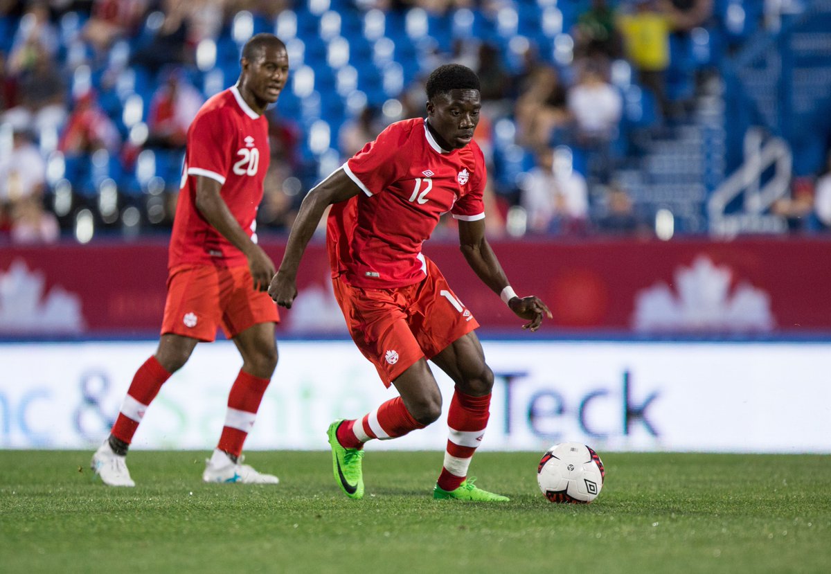 ⏪ On this day in 2017, Alphonso Davies made his Canada debut against Curaçao. He played the final 38 minutes of the match, coming off the bench as a substitute replacing Raheem Edwards.
