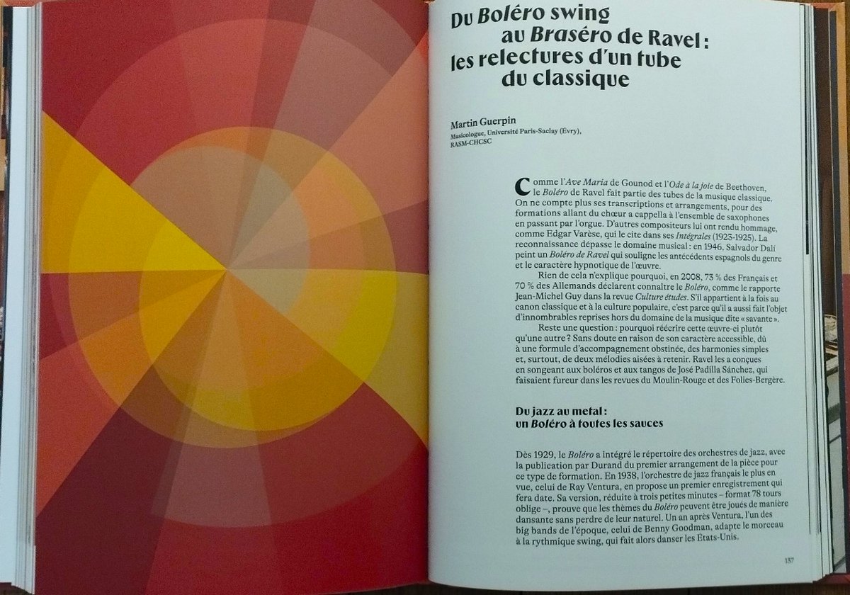 New edited book on <a href="/MauriceRavel_/">Maurice Ravel</a> 's Bolero, which will be the catalogue to the exhibition on Ravel's Bolero at Paris Philharmonie. I had the chance to write the chapter on Bolero's jazz and pop arrangements.
#jazz
#martinguerpin
#ravel